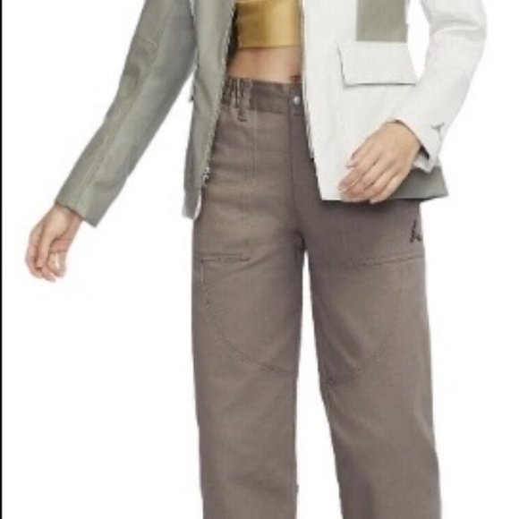 NWT SZ L Nike Jordan Leather Block Jacket - Picture 5 of 9